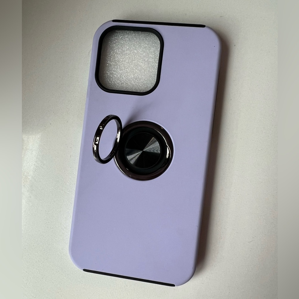 NEW- Purple iPhone 14 Pro Max case ring hook on back